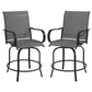 Outsunny - Set of 2 - 27" Swivel 360% Bar Stools with High-Density Mesh Fabric, Steel Frame, Armrests, and Backrest – Outdoor Patio Chairs for Balcony, Poolside, Backyard