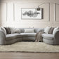 Ivria - Boucle Sectional Sofa With 9 Pillows - Gray