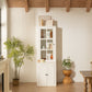 Retro Style Hutch Cabinet With Glass Door, China Cabinet For Home