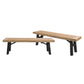 Outdoor Bench With Slat Panel Design And Acacia Wood Frame