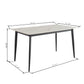 Dining Table Round White Sintered Stone Top Heavy Duty Metal Legs Waterproof Surface For Kitchen Dining Room Or Office Furniture - White / Black