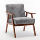 Mid Century Modern Accent Chair With Solid Wood Frame And Extra Thick Backrest
