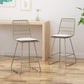 Marcel - Set of 2 - 24" Beige Iron Counter Stools with Water-Resistant Cushions & Geometric Design