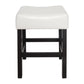 Zerena - Set of 2 - 27" Ivory Leather Counter Stools, Transitional Design for Kitchen & Living Room