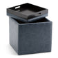 Rockwood - Upholstered Cube Storage Ottoman With Tray