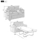 Sleeper Sofa With Foldable Mattress, USB Ports, Side Table & Storage Pocket