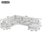 Oversized Sectional Sofa U - Shaped Sofa Couch Modern Sofa Upholstered In Soft With A Chaise Lounge For Living Room