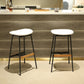 Esmeray - Set of 2 - 25" Black Swivel Wood Counter Height Bar Stools with Modern High-Back Design for Kitchen and Dining