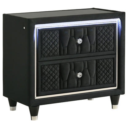 Mika - 2 Drawer LED Nightstand With USB