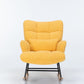 Rocking Chair Nursery, Teddy Upholstered Glider Rocker With High Backrest, Reading Chair Modern Rocking Accent Chairs Glider Recliner For Living Room - Yellow