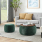 Round Storage Ottoman, 2 In 1 Function, End Table And Ottoman