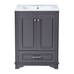 Bathroom Vanity With Ceramic Sink Combo, Modern Freestanding Storage Cabinet With Silver Handles