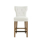 Avila - Set of 2 - 26" Tufted Back Counter Stools with Cream Upholstery