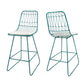 Nox - Set of 2 - 26" Beige Cushioned Wire Counter Stools with Iron Frame