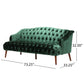 Comfy 3 Seat Sofa With Wooden Legs, For Living Room And Study - Emerald