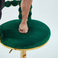 Verano - Set of 2 - 30" Green Fabric Bar Stools with Golden Iron Tube Legs and Soft Cushioned Backrest