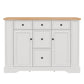 Sideboard Buffet Cabinet With 5 Drawers, 2 Cabinets, Adjustable Shelves, Kitchen Console Table For Dining Room - White