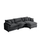 Modular Oversized Cushion Sofa With Ottoman, Low Back, Deep Seating Sofa Set