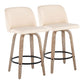 Toriano - Contemporary Fixed-Height Counter Stool & Swivel With Round Footrest (Set of 2)
