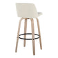 Toriano - Contemporary Fixed Height Barstool Swivel And Round Footrest (Set of 2)
