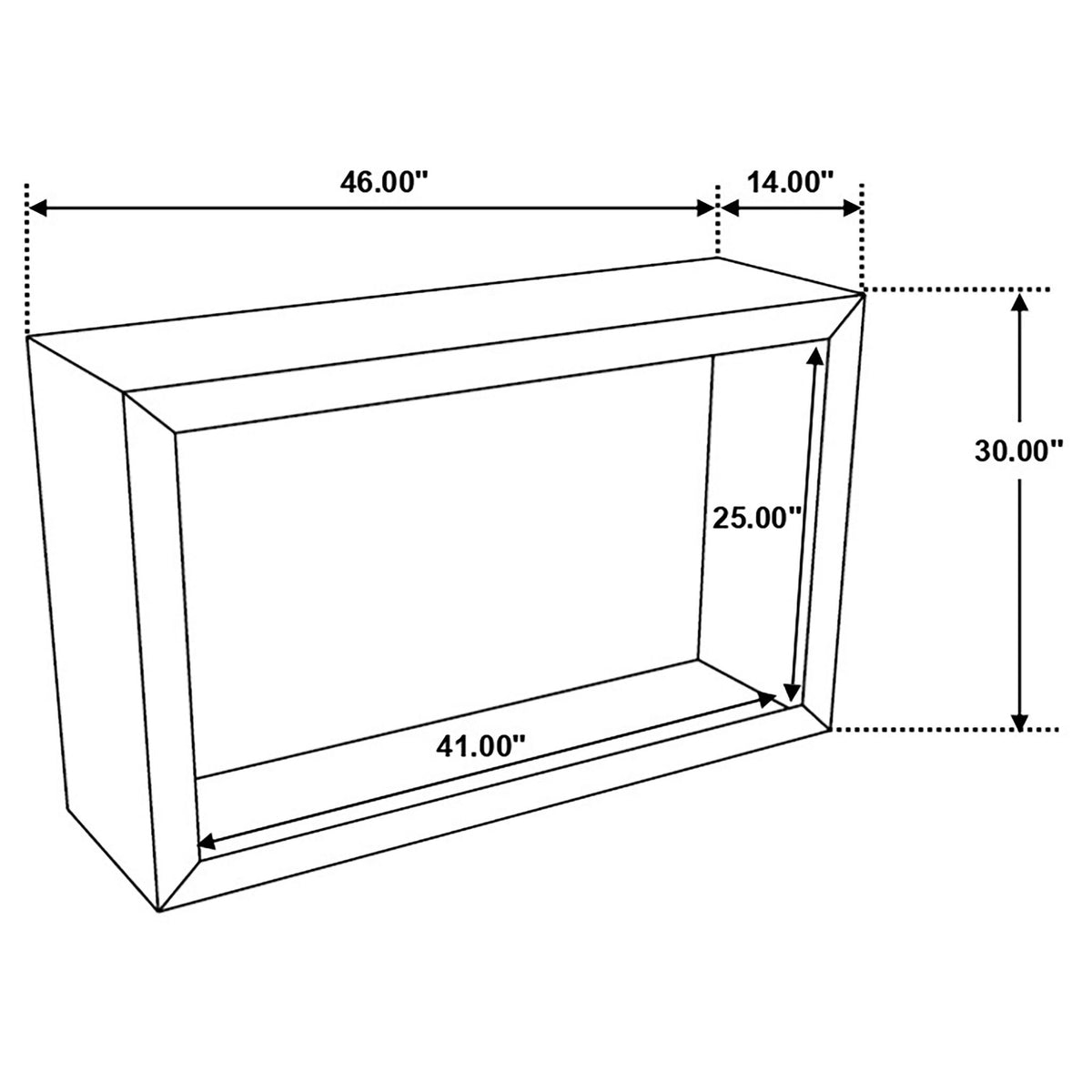 Mesa - Rectangular Console Table With Clean Open Frame Design - Natural