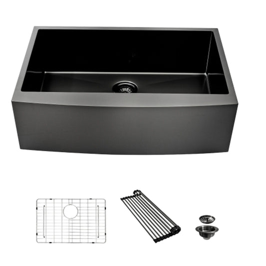 Farmhouse Kitchen Sink, Stainless Steel, Apron Front