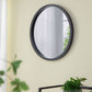 Circle Wall Mirror With Wooden Frame, Wall Mirror For Living Room