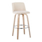 Toriano - Contemporary Fixed Height Barstool With Swivel & Round Footrest (Set of 2)