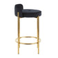 Celestia - Set of 2 - 24" Gold Metal & Black Velvet Counter Stools