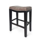 Virella - Set of 2 - 26" Weathered Gray Acacia Wood Bar Stools with Wicker Seats, Outdoor Folding Chairs with High Backrest