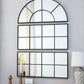 Large Arched Wall Mirror With 3 Separate Sections - Black