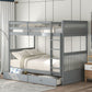 Bunk Bed With Ladders And 2 Storage Drawers