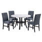 5 Piece Dining Set Chairs, Table With Lower Shelf - Black / Dark Gray / White