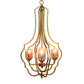 4 Light Metal Chandelier, Hanging Light Fixture With Adjustable Chain For Kitchen, Bulb Not Included - Gold