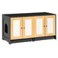 Double Litter Box Enclosure, Cat Litter Box Enclosure For 2 Cats, Hidden Litter Box Furniture With Rattan Doors - Black