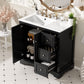 Bathroom Vanity With Sink, Soft-Close Doors, Adjustable U-Shelf, 3 Drawers