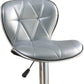 Hawthorne - Set of 2 - 24” Adjustable Silver Faux Leather Counter Stools with Chrome Base