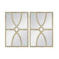 Rectangular Wooden Wall Mirror With Antique Frame, Vertical Or Horizontal Home Decor For Living Room (Set of 2)