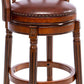 Swivel Cow Top Wooden Bar Stool, 360 Degree Swivel Bar Height Chair With Backs For Home Kitchen Counter