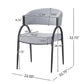 Modern Upholstered Dining Chairs With Metal Legs - Gray