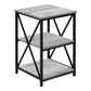 3 Tier Accent Table, Side Marble Look Contemporary & Modern