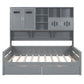 Daybed With All-In-One Cabinet And Shelf