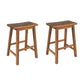 Hilltop - Set of 2 - 24" Walnut Farmhouse Rustic Counter Height Stools - Solid Wood