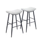 Darwin- Set of 2 - 30" Beige and Pale Blue Modern Linen Upholstered Bar Stools with Footrest