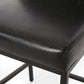 Hezekiah - Set of 2 - 24” Black Velvet Counter Stools with Diamond Tufted Backrest and Iron Frame