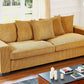 Luxe Sofa With 5 Matching Toss Pillows, Sleek Design, Spacious And Comfortable 3 Seater Couch