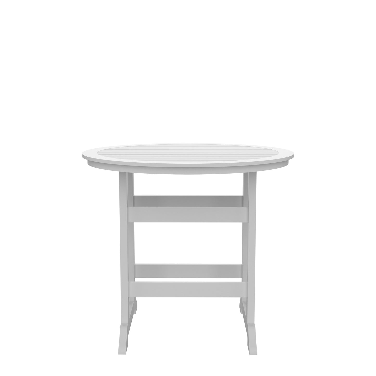 Dunbridge - Set of 5 - 29" Square HDPE High Top Bar Table & Chair Set in White & Gray, Outdoor Dining