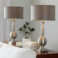 Joan - Contemporary Table Lamp (Set of 2) - Nickel / Gray Satin