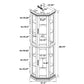 Corner Curio Cabinet With Lights, Adjustable Tempered Glass Shelves, Mirrored Back, Display Cabinet (E26 Light Bulb Not Included)