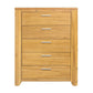 5 Drawer Dresser - Natural Wood / Brown
